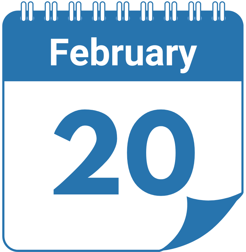 calendar page showing february 20